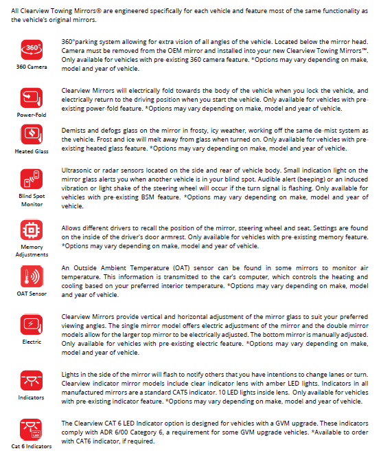 Clearview Towing Mirrors